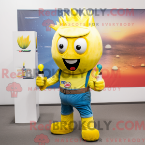 Gul Granat maskot kostume...