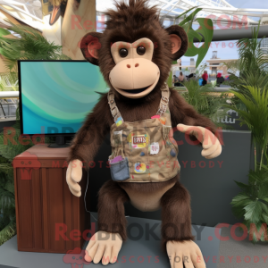 Mascotte de singe marron...
