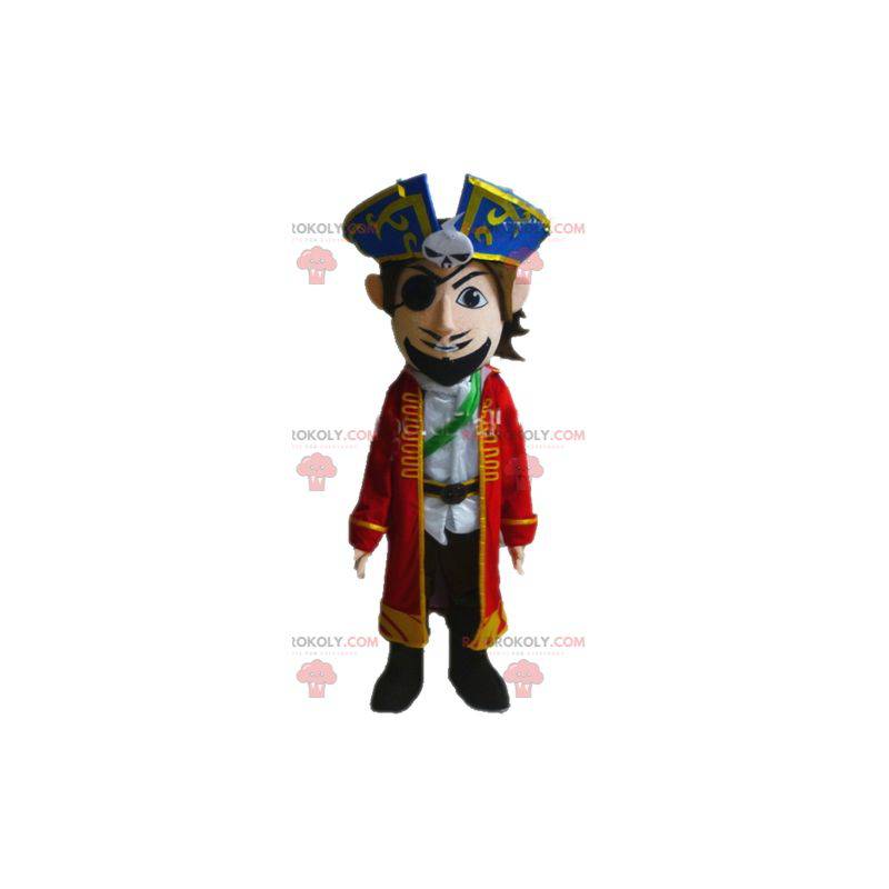 Mascotte pirata in costume. Capitano mascotte - Redbrokoly.com