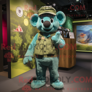Turquoise groene baret...