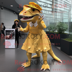 Guld Spinosaurus maskot...
