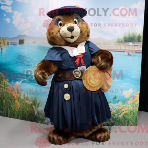 Navy Beaver-mascottekostuum...