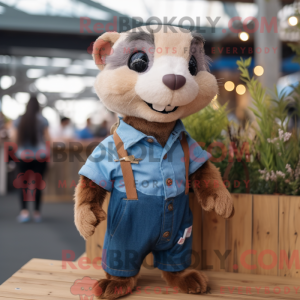 Brown Ferret mascot costume...
