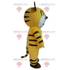 Mascotte de tigre jaune et noir. Mascotte de félin -