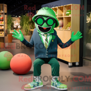 Mascotte de personnage vert...