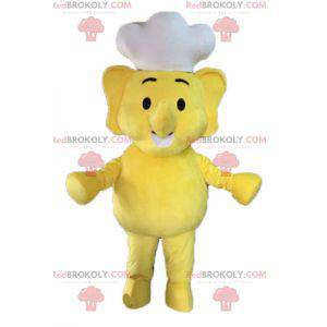 Gelbes Elefantenmaskottchen. Maskottchen kochen - Redbrokoly.com