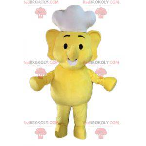 Maskot žlutý slon. Cook maskot - Redbrokoly.com