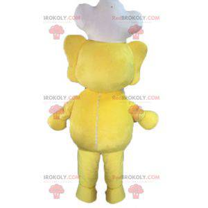 Yellow elephant mascot. Cook mascot - Redbrokoly.com