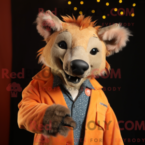 Orange Hyena mascot costume...