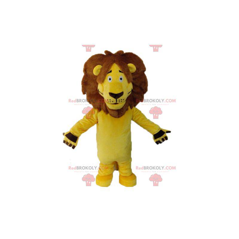 Kæmpe gul løve maskot. Feline maskot - Redbrokoly.com