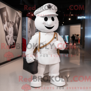 Hvid soldat maskot kostume...