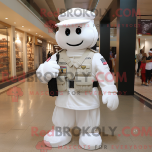 Hvid soldat maskot kostume...
