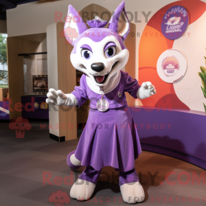 Paars Dingo mascottekostuum...