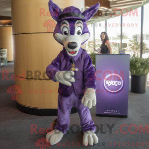 Paars Dingo mascottekostuum...