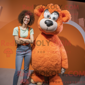 Orange Sheep mascot costume...
