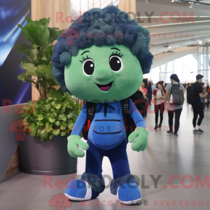 Blå Broccoli maskot kostume...