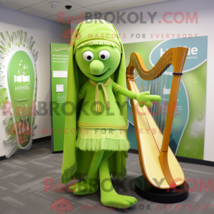 Lime Green Celtic Harp...