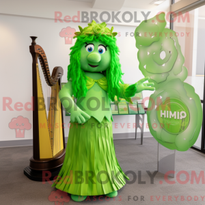 Lime Green Celtic Harp...
