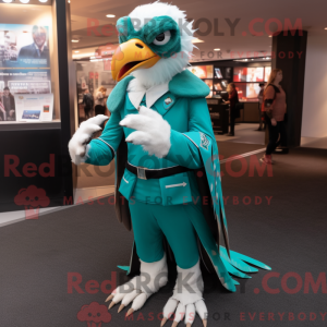 Teal Eagle mascottekostuum...
