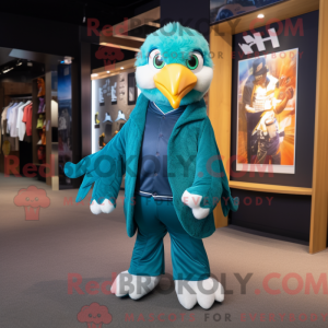 Teal Eagle mascottekostuum...