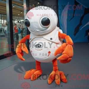 Witte krab mascottekostuum...