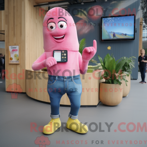 Pink Baa maskot kostume...
