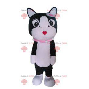 Mascote do gato preto e branco. Mascote gatinho - Redbrokoly.com