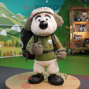 Olive Sheep mascot costume...