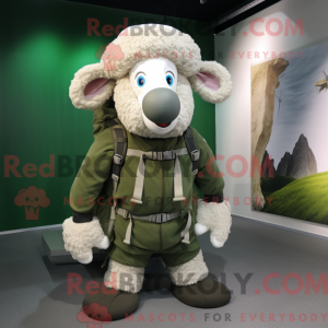 Olive Sheep mascot costume...