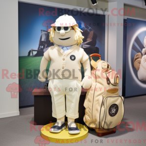 Cream Golf Bag maskot...