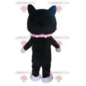 Zwart-witte kat mascotte. Kitten mascotte - Redbrokoly.com