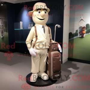 Cream Golf Bag maskot...
