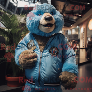 Sky Blue Giant Sloth mascot...