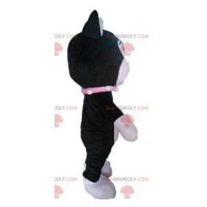 Schwarzweiss-Katzenmaskottchen. Kätzchen Maskottchen -
