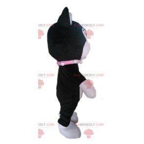Mascotte de chat noir et blanc. Mascotte de chaton -