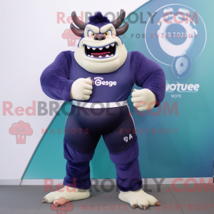 Navy Ogre maskotdraktfigur...