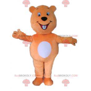 Giant orange and white beaver mascot - Redbrokoly.com