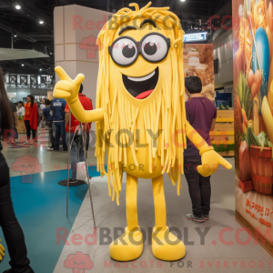 Gul Spaghetti-maskotkostym...