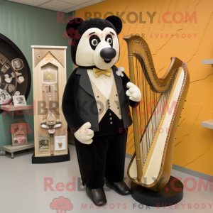Tan Celtic Harp maskot...