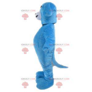 Mascote do cão azul e branco. Mascote animal azul -
