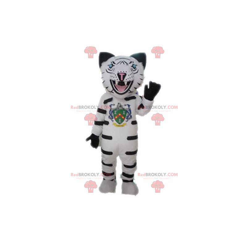 Vit leopardmaskot. Cheetah maskot - Redbrokoly.com