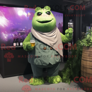 Lavendel grøn øl maskot...
