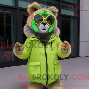 Lime Green Bobcat mascot...
