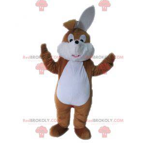 Sød og sød brun og hvid kanin maskot - Redbrokoly.com