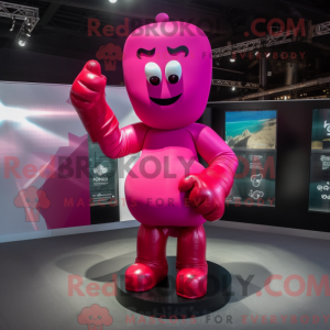 Magenta boksehandske maskot...