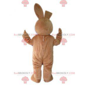 Mascotte de lapin marron et blanc doux et mignon -