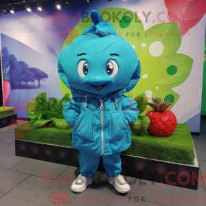 Cyan Raspberry Maskottchen...