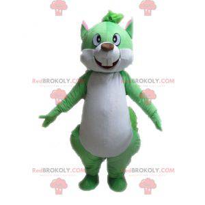 Mascote gigante esquilo verde e branco - Redbrokoly.com