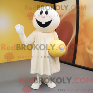 Kremowa piłka ręczna maskot...