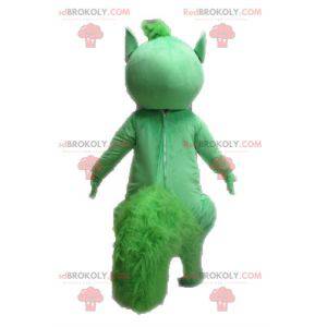 Giant green and white squirrel mascot - Redbrokoly.com